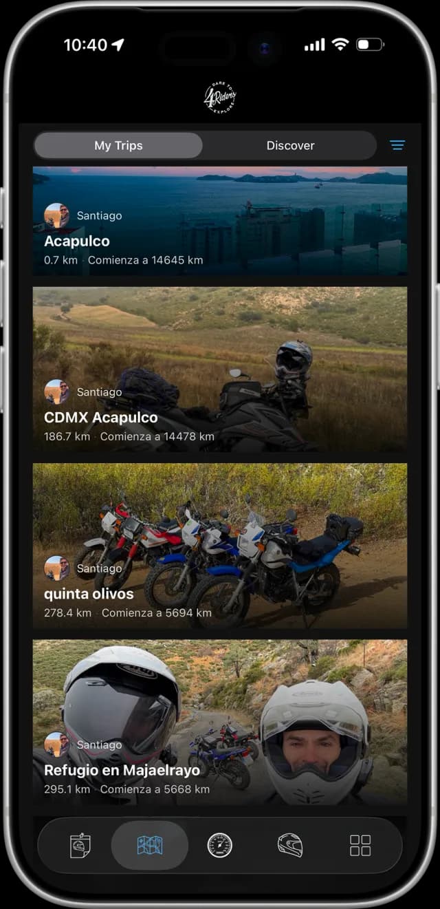4Riders — discover motorcycle routes shared by the community
