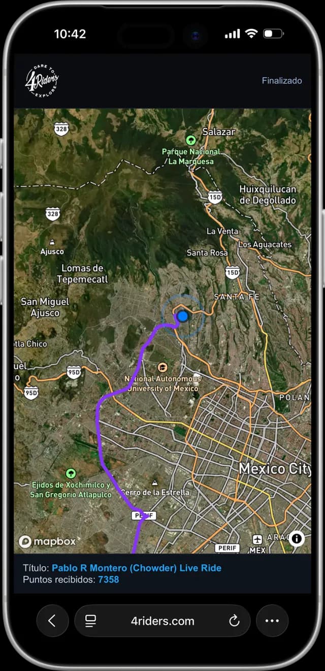 4Riders Safety Link — real-time location sharing on a live map